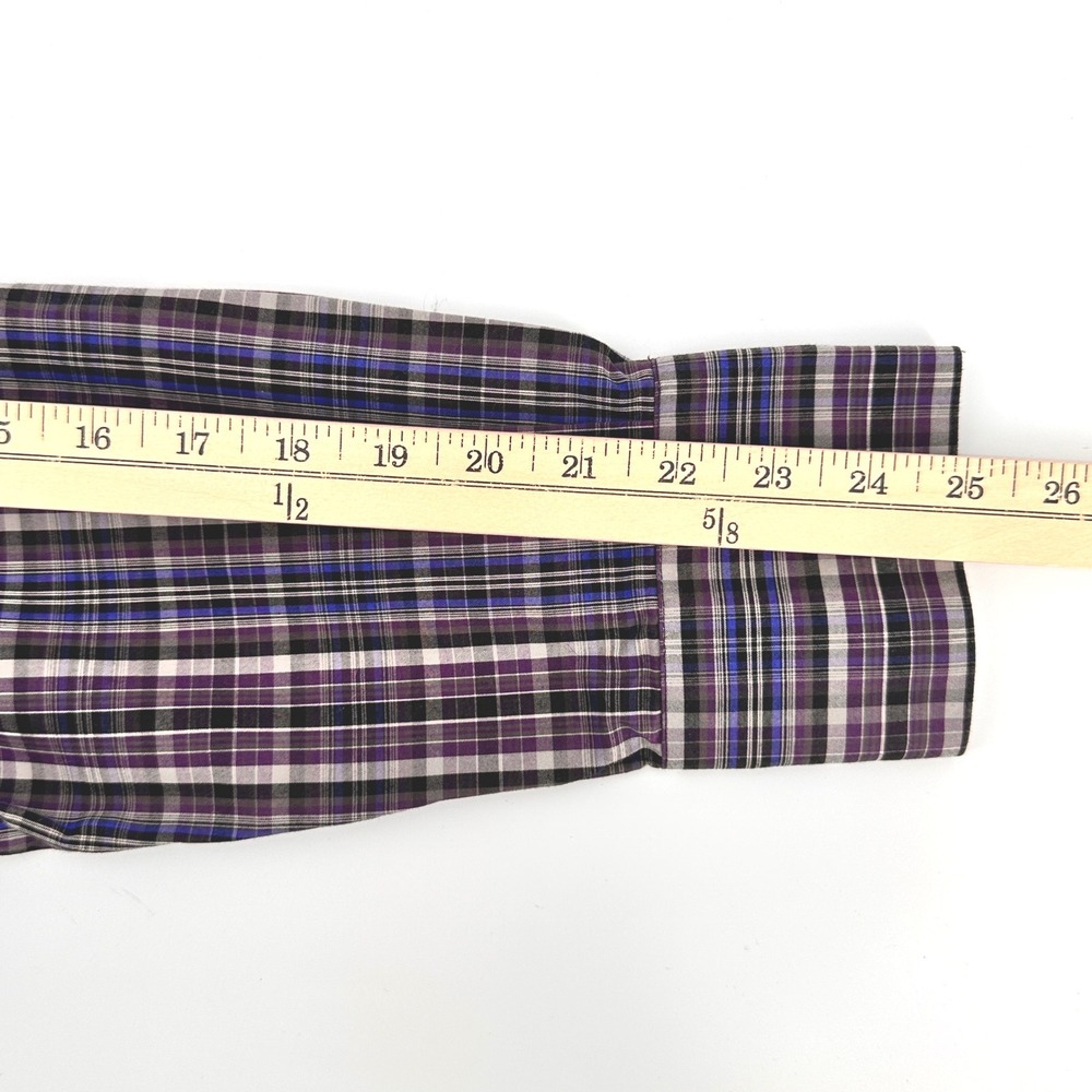 Ariat Pro Series Mens Small Purple Plaid Long Sleeve Snap Front Western Shirt - Picture 9 of 11